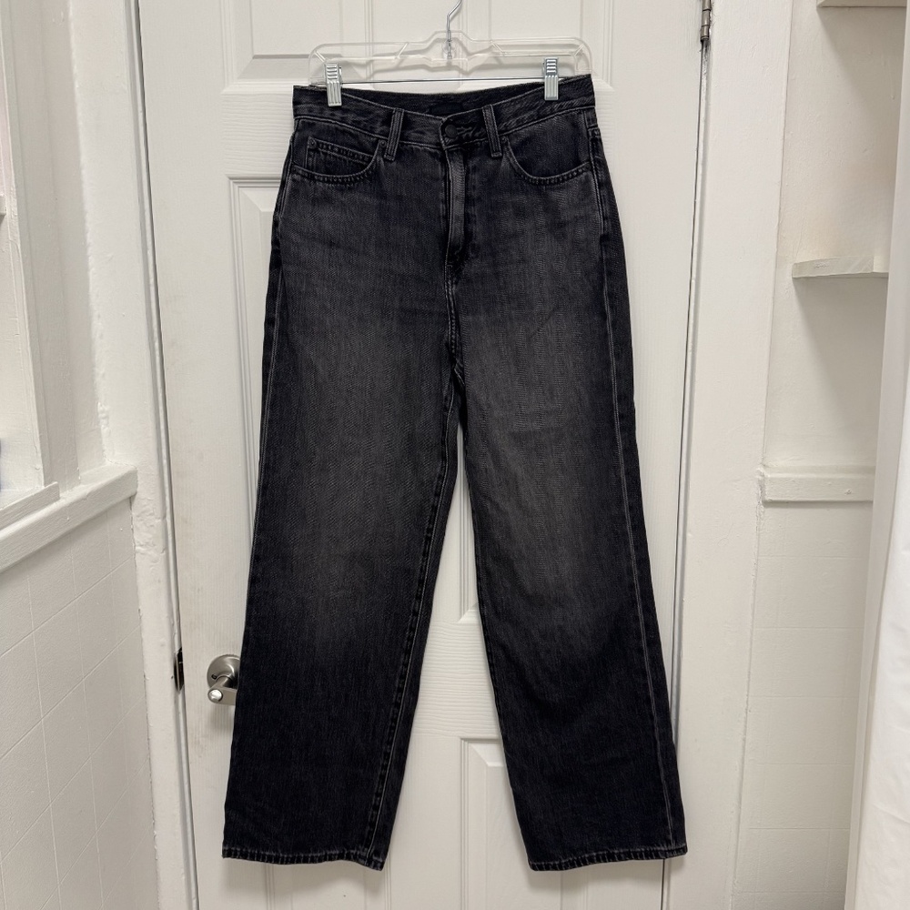 Uniqlo Faded Black Wide Straight Jeans *Sold Out Online*